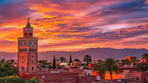 coucher de soleil sur la ville